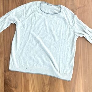 SmartWool Womens Top Speckle Long Sleeve Wool Blend Edgewood Crew Sweater Medium